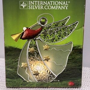 International silver company angel tea light holder